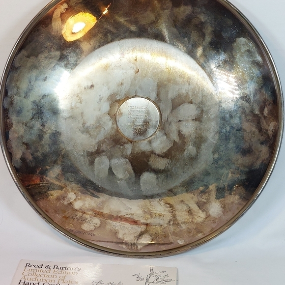 Reed & Barton Damascene Silverplated Audubon Sandpiper Birds Plated Numbered. - Picture 7 of 8